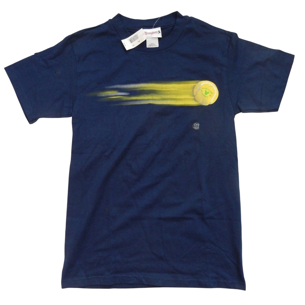 Vintage Disneyland Tennis Mickey Mouse Navy Blue Graphic T-Shirt NWT USA Y2K S‎